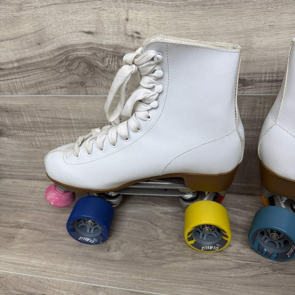 Chicago Roller Skates Womens Size 10 White Pink Wheels - Picture 5 of 15